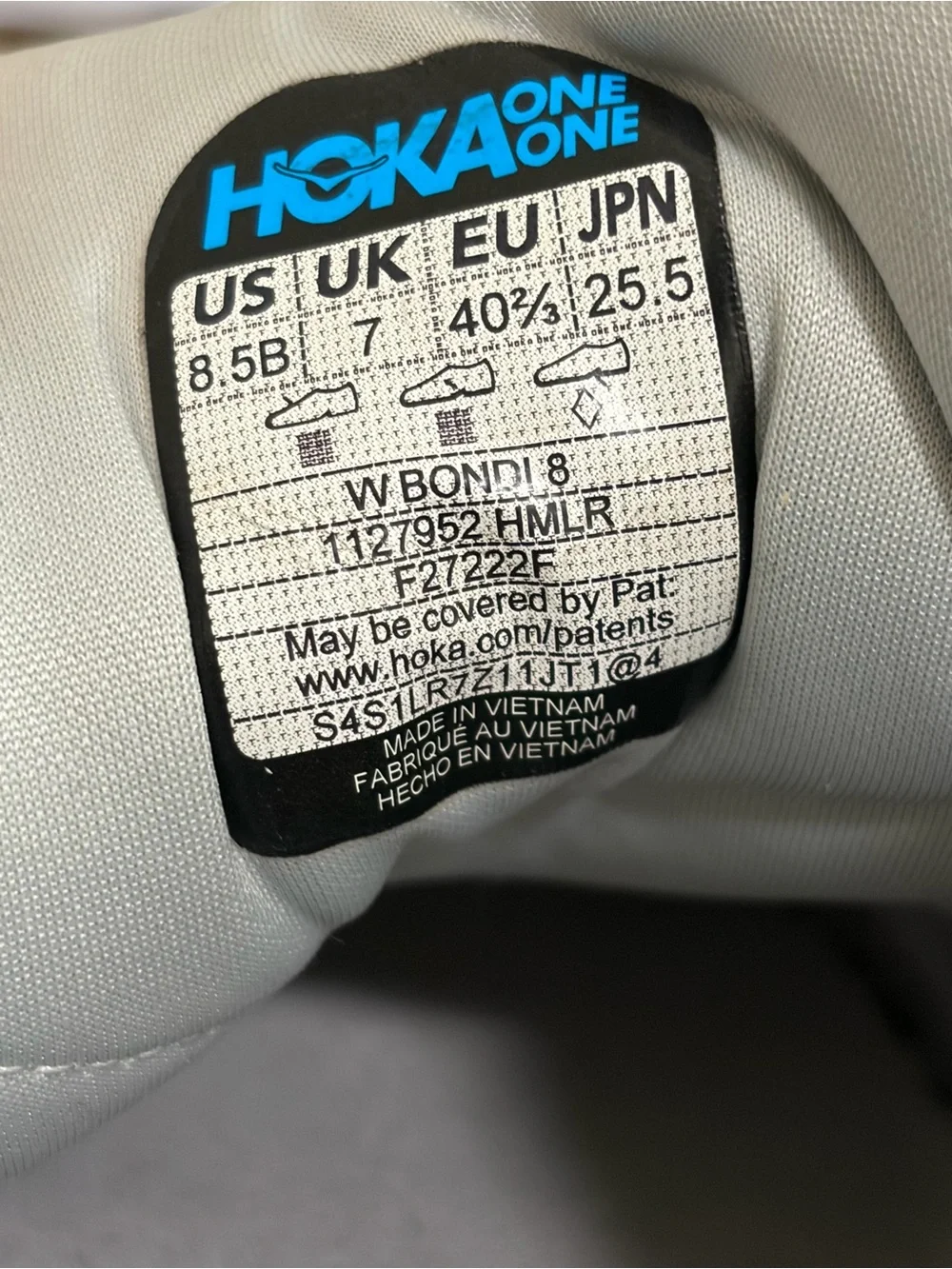 Hoka One One W Bondi 8 Wide Harbor Mist/Lunar Rock, Women's Size 8.5
